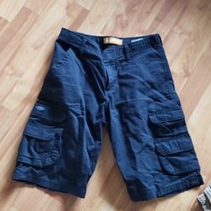 2 pairs size 12 boys shorts 1 black 1 khaki